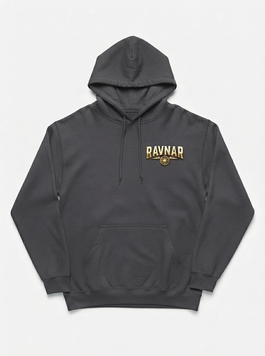Ravnar Crown Of Bones Charcoal Grey Hoodie