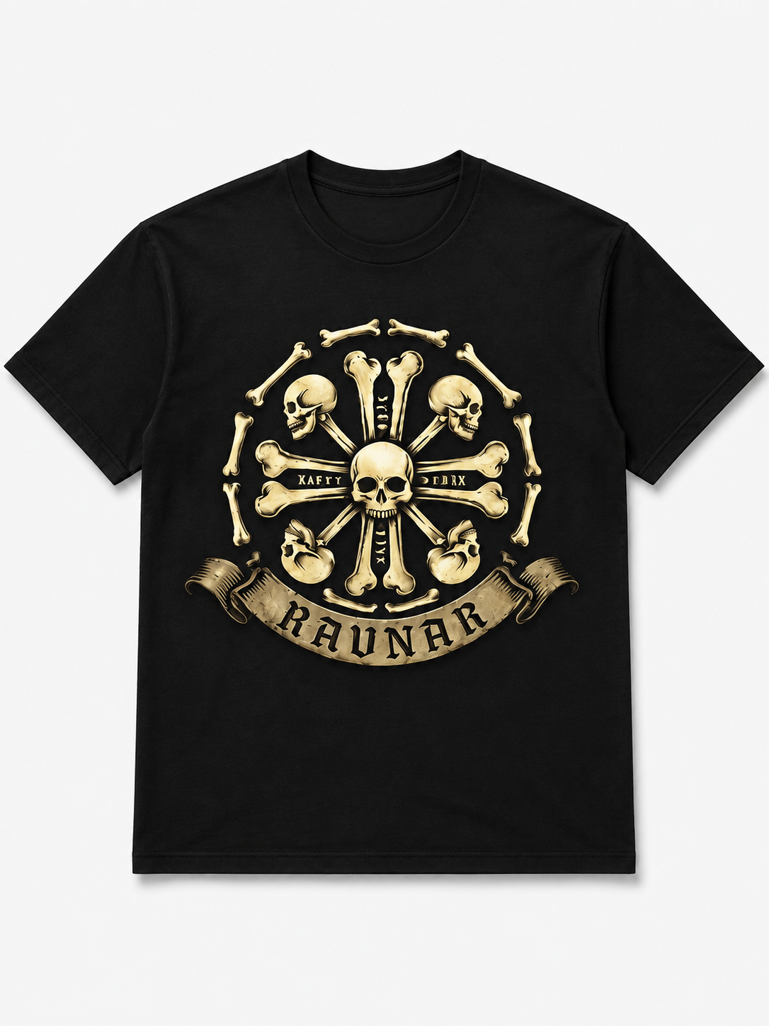 Ravnar Crown Of Bones  Black T-Shirt