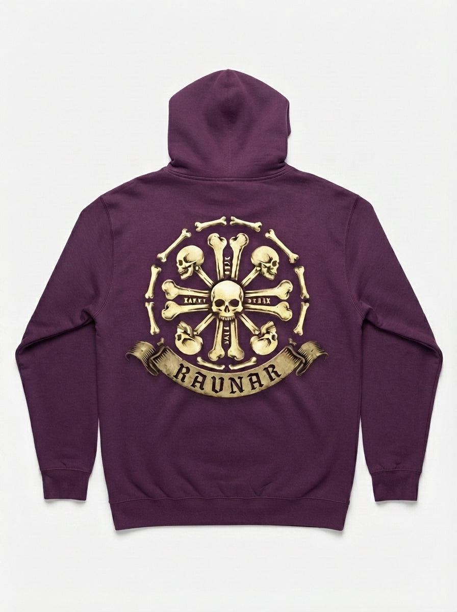 Ravnar Crown Of Bones Burgundy Hoodie