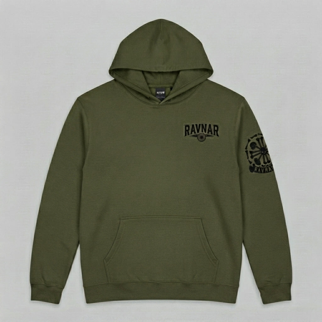 Ravnar Crest Hoodie Olive Green