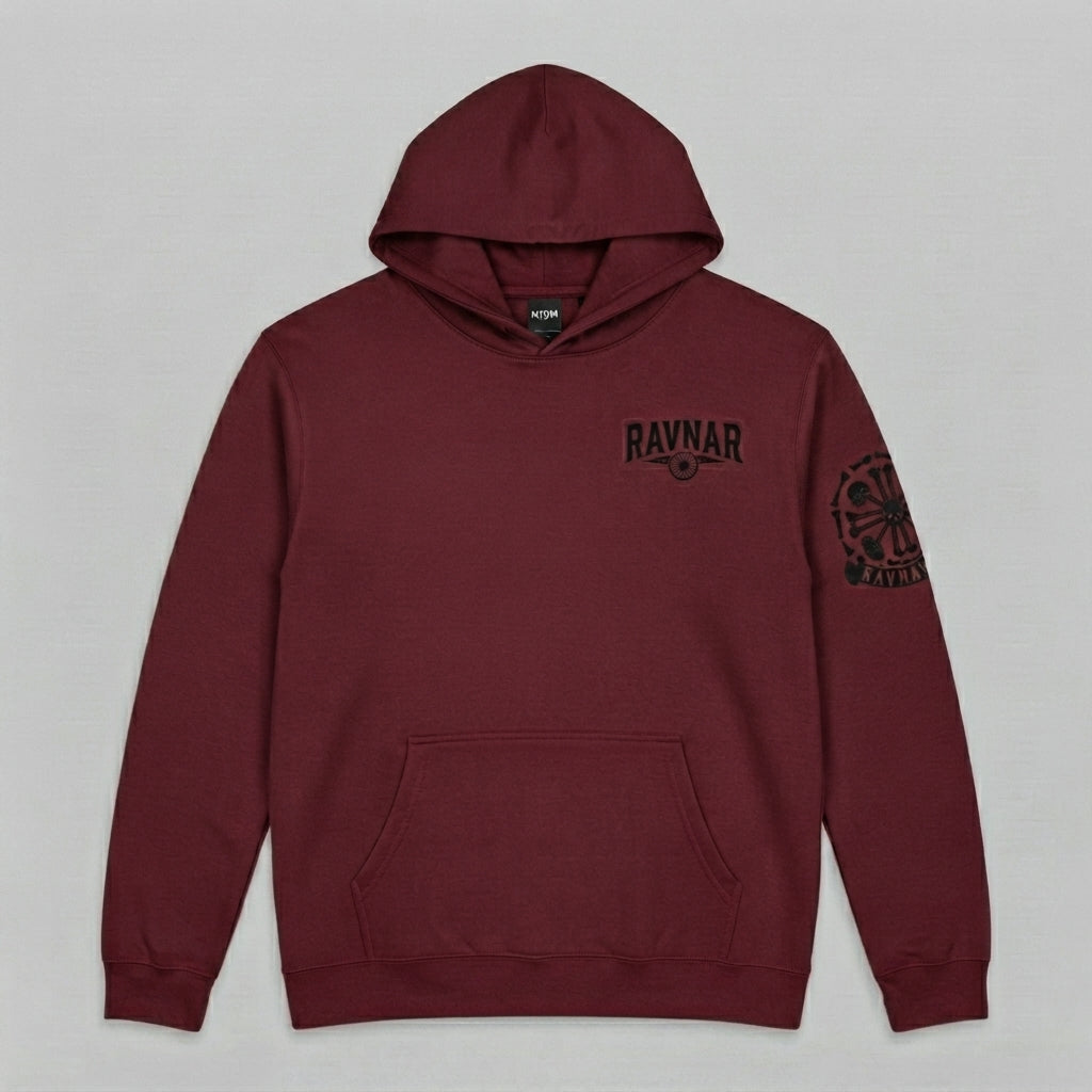 Ravnar Crest Hoodie Maroon