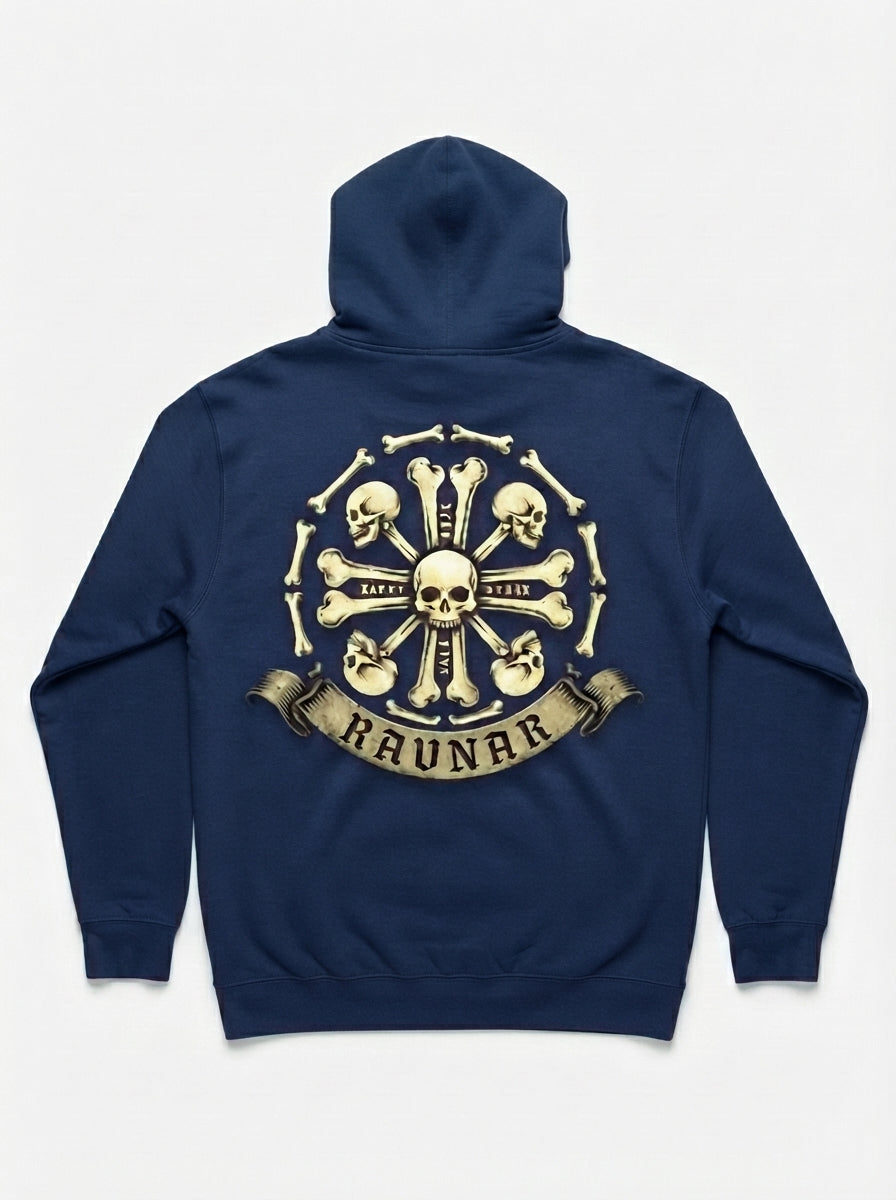 Ravnar Crown Of Bones Navy Blue Hoodie