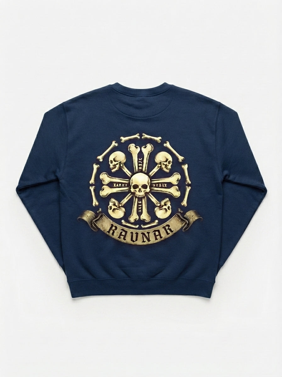 Ravnar Crown Of Bones Navy Blue Sweatshirt