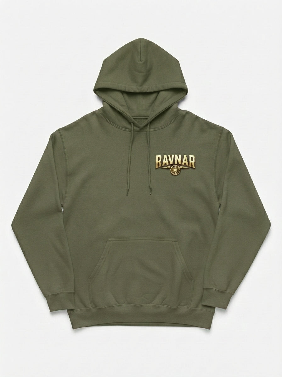 Ravnar Crown Of Bones Olive Green Hoodie