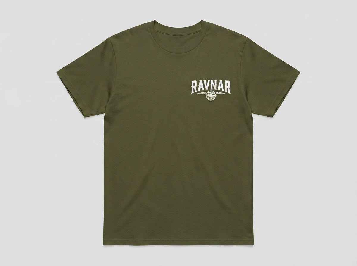 Ravnar Checkmate T shirt Olive Green