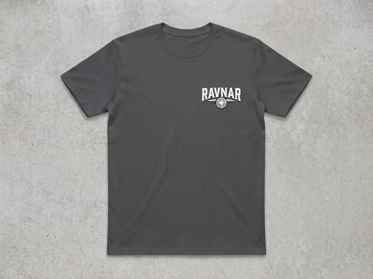 Ravnar Checkmate T shirt Charcoal Grey