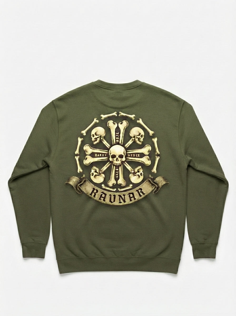 Ravnar Crown Of Bones Olive Green Sweatshirt
