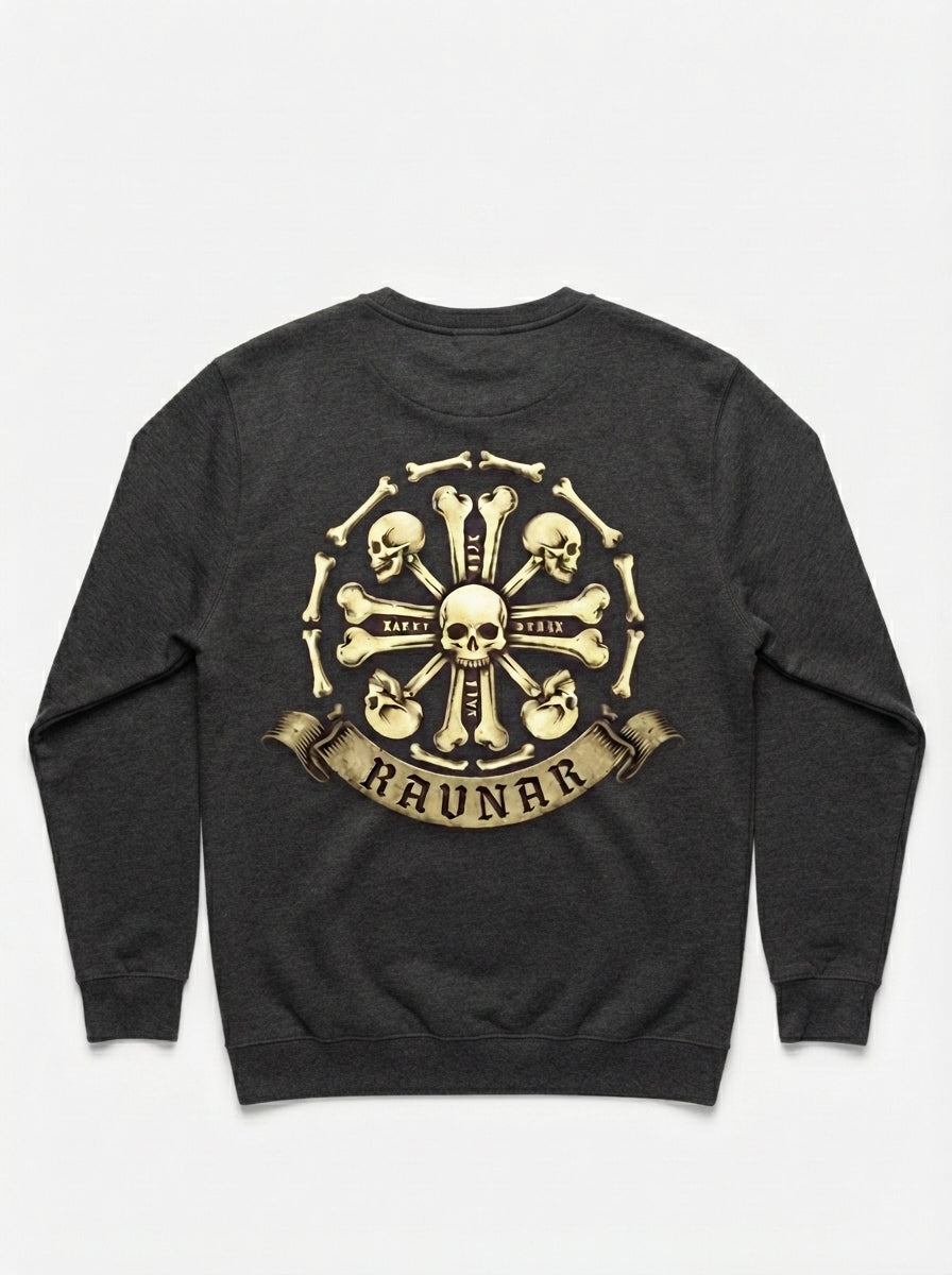 Ravnar Crown Of Bones Charcoal Grey Sweatshirt