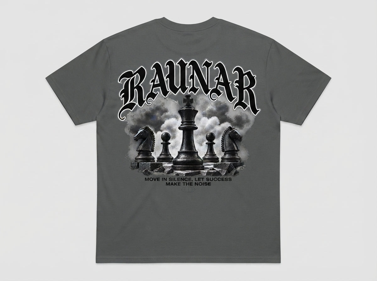 Ravnar Checkmate T shirt Charcoal Grey