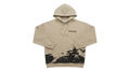 Ravnar Apex beige heavyweight hoodie with black racing car graphic and logo on chest