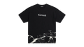 Ravnar Apex black heavyweight cotton t-shirt featuring a white racing car graphic and logo on the chest.