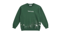 Ravnar Apex dark green heavyweight cotton sweatshirt with white logo and racing car graphic print on the front.