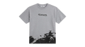 Ravnar Apex grey heavyweight cotton t-shirt with black racing car graphic print and logo on chest