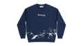 Ravnar Apex navy blue heavyweight sweatshirt featuring a white racing car graphic and logo on the chest.