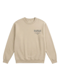 Ravnar beige heavyweight crewneck sweatshirt with small chest logo print and soft interior lining