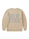 Ravnar beige heavyweight sweatshirt featuring Out Of Stock text on the back in a premium structured fit