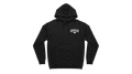 Ravnar black heavyweight cotton hoodie with white chest logo and drawstring hood