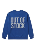 Ravnar blue heavyweight sweatshirt featuring Out Of Stock text on the back in a structured, premium fit.