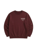 Ravnar heavyweight burgundy crewneck sweatshirt with a small white logo on the chest