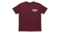 Ravnar GTRS heavyweight burgundy t-shirt with white chest logo in premium 260 GSM cotton