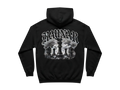 Ravnar Chackmate black heavyweight hoodie featuring a detailed chess piece graphic on the back