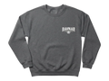 Ravnar Checkmate sweatshirt in charcoal grey with a white chest logo, crafted from premium heavyweight fabric.