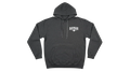 Ravnar GTRS heavyweight charcoal grey hoodie with white chest logo and drawstring hood
