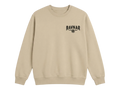 Ravnar Checkmate sweatshirt in beige heavyweight fabric with a black logo on the chest for luxury casualwear.
