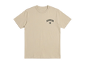 Ravnar Checkmate beige heavyweight cotton t-shirt with black chest logo graphic