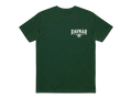 Ravnar Checkmate heavyweight forest green t-shirt with white chest logo branding and structured fit.
