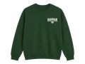 Ravnar Checkmate sweatshirt in forest green with a white chest logo, featuring a premium heavyweight cotton fabric.