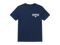 Ravnar Checkmate navy blue heavyweight cotton t-shirt with white chest logo