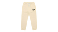 Ravnar cream heavyweight sweatpants with a drawstring waist and black logo detail on the hip.
