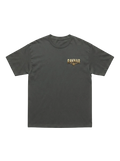 Ravnar Crown of Bone charcoal grey heavyweight t-shirt with a small gold logo on the chest