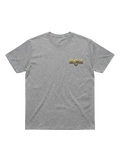 Ravnar Crown of Bone grey heavyweight cotton t-shirt with a metallic logo on the chest for luxury streetwear.
