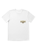 Ravnar Crown of Bone white heavyweight t-shirt with metallic gold logo on the chest