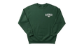 Ravnar The Cult heavyweight forest green cotton sweatshirt with white chest logo embroidery