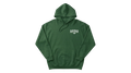Ravnar Signature hoodie in forest green heavyweight cotton with a white chest logo and front kangaroo pocket