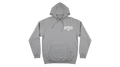Ravnar Signature grey heavyweight cotton hoodie with white chest logo and front kangaroo pocket