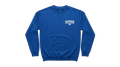 Ravnar GTRS royal blue heavyweight crewneck sweatshirt with white chest logo embroidery