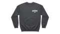 Ravnar GTRS charcoal grey heavyweight crewneck sweatshirt with white chest logo branding