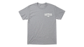 Ravnar GTRS heavyweight grey t-shirt with a white chest logo, featuring premium 260 GSM fabric and a structured fit.