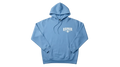 Ravnar GTRS heavyweight blue hoodie with white chest logo, featuring a structured fit and soft interior lining.