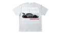 Ravnar GTRS white heavyweight t-shirt with a Porsche 911 GT3 RS graphic print on the back
