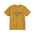 Ravnar Northstar mustard yellow heavyweight cotton t-shirt with a vintage compass graphic print