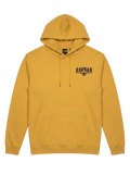 Ravnar NOCRTURNE mustard yellow heavyweight cotton hoodie with black chest logo and drawstring hood