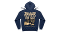 Ravnar navy blue heavyweight cotton hoodie featuring The Cult graphic print on the back