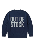 Ravnar navy blue heavyweight sweatshirt featuring Out Of Stock text in grey on the back