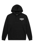Ravnar NOCRTURNE black heavyweight hoodie with white chest logo and drawstring hood