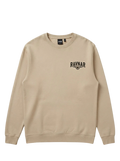 Ravnar NOCTURNE beige heavyweight crewneck sweatshirt with black chest logo embroidery